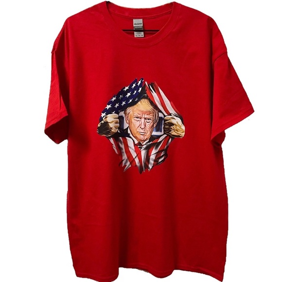🇺🇸Trump American Flag Super Patriot 3D Graphic Brilliant Red Unisex T-Shirt! - Picture 1 of 7